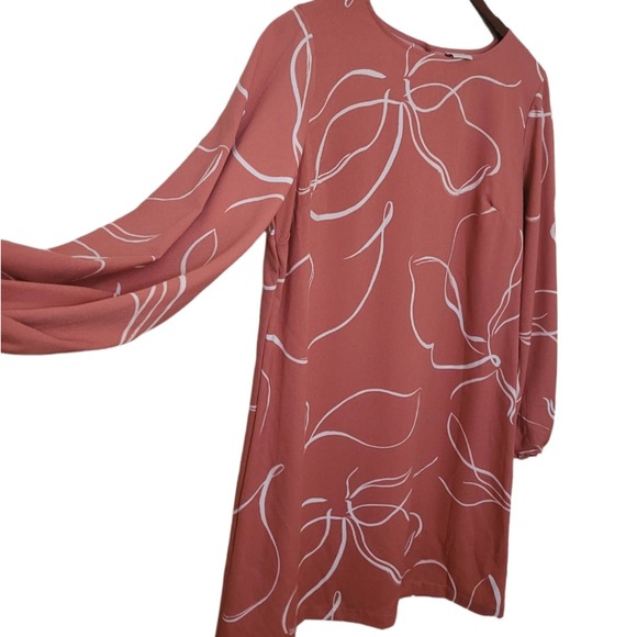 NWT A New Day Women's Long Sleeve Keyhole Neck Shift Dress Size Large - Picture 6 of 9